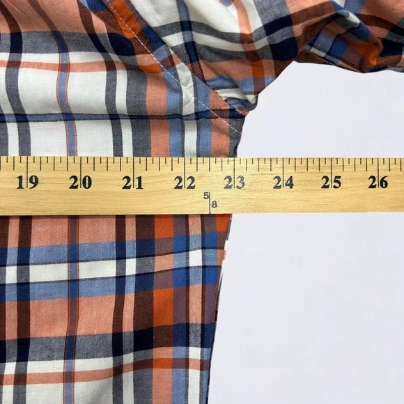 Abercrombie Fitch Shirt Men's XL Orange Plaid Button Down Long Sleeve Preppy - Picture 10 of 12